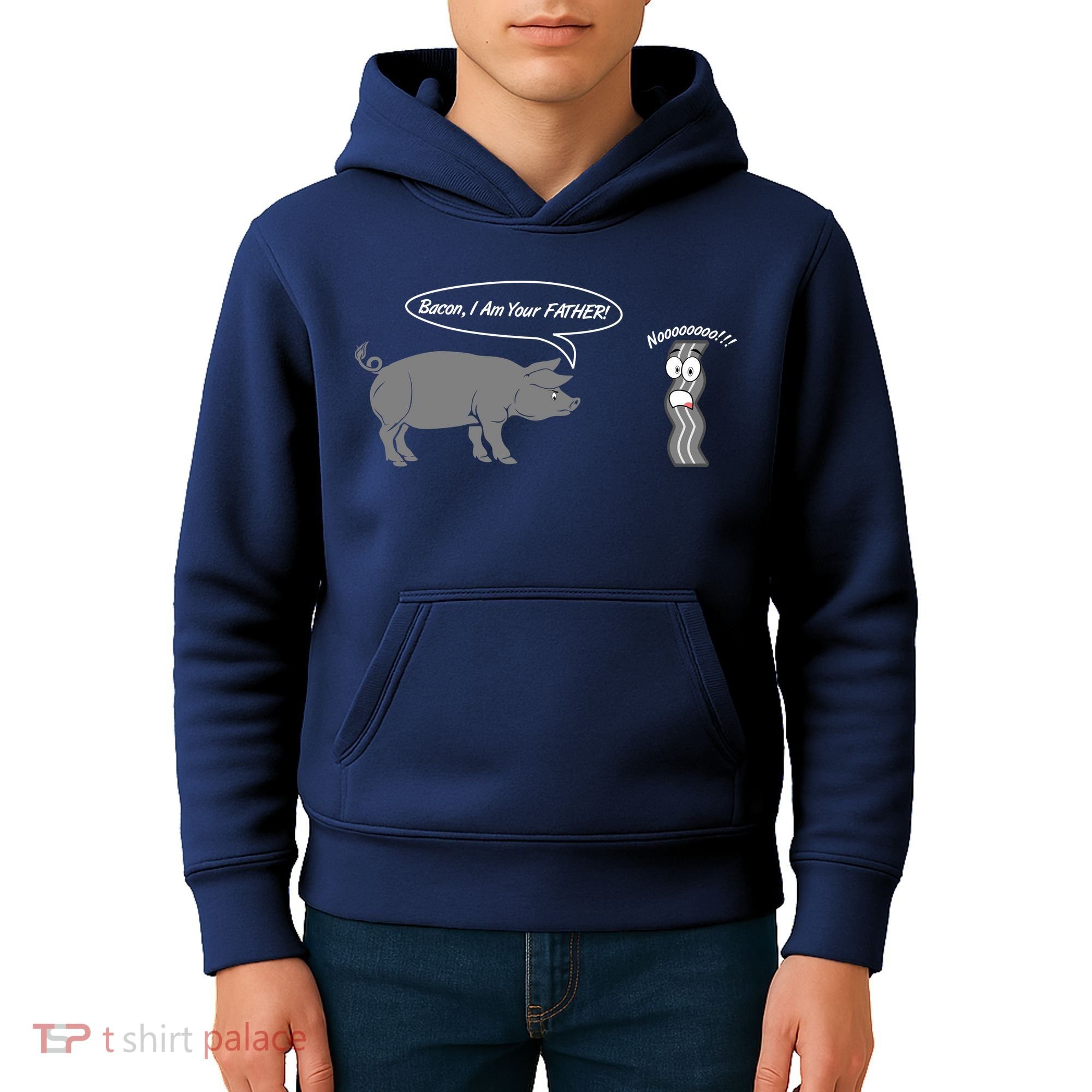 Bacon, I Am Your Father! No! Funny Pig Bacon Lover Kids Hoodie
