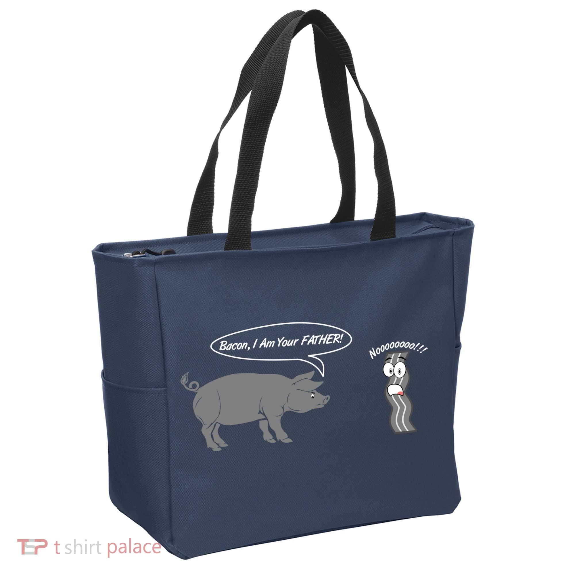 Bacon, I Am Your Father! No! Funny Pig Bacon Lover Tote Bag