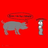 Bacon, I Am Your Father! No! Funny Pig Bacon Lover Santa Hat thumb 1