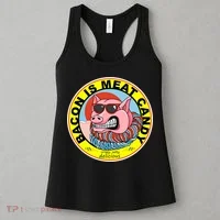 Bacon Is Meat Candy Pig Funny Women's Tank Top thumb 3