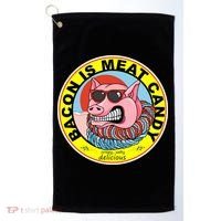 Bacon Is Meat Candy Pig Funny Golf Towel thumb 0