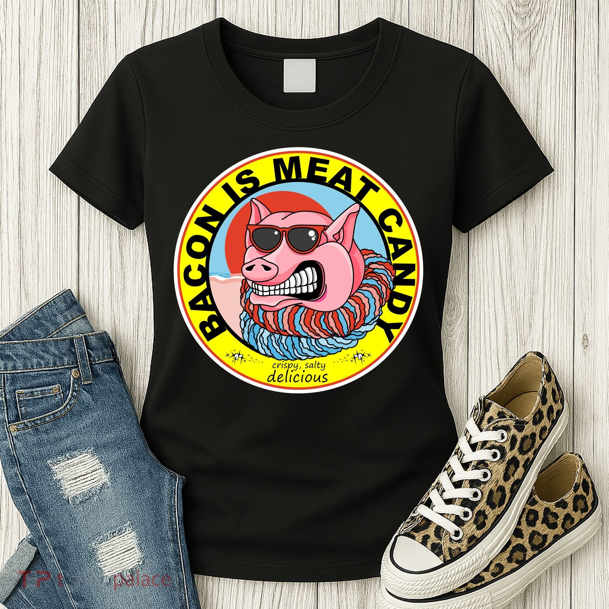 Bacon Is Meat Candy Pig Funny Women's T-Shirt