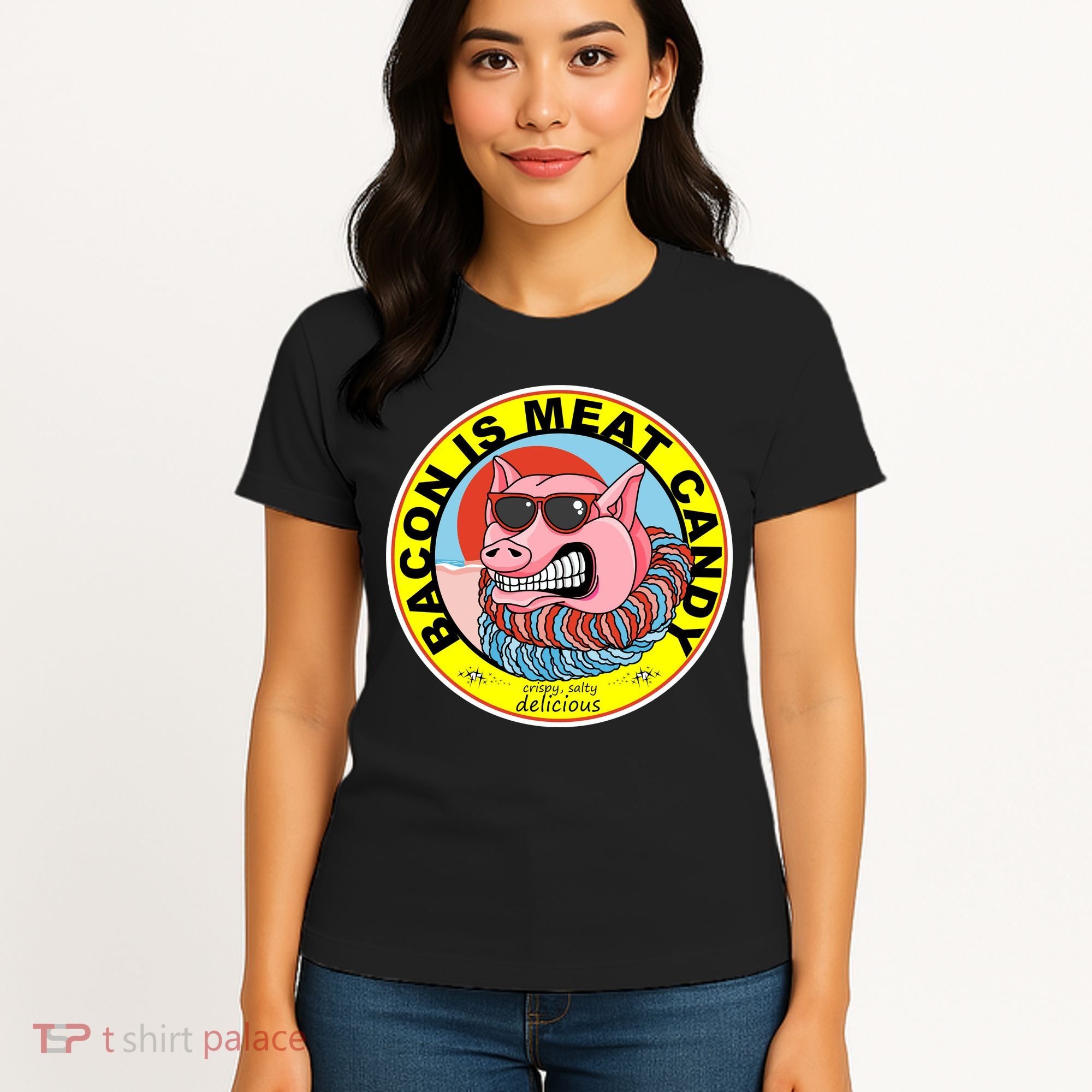 Bacon Is Meat Candy Pig Funny Women's T-Shirt