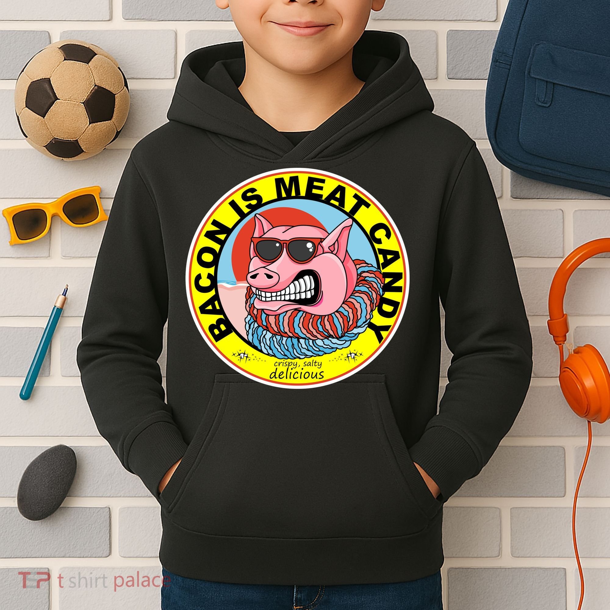 Bacon Is Meat Candy Pig Funny Kids Hoodie