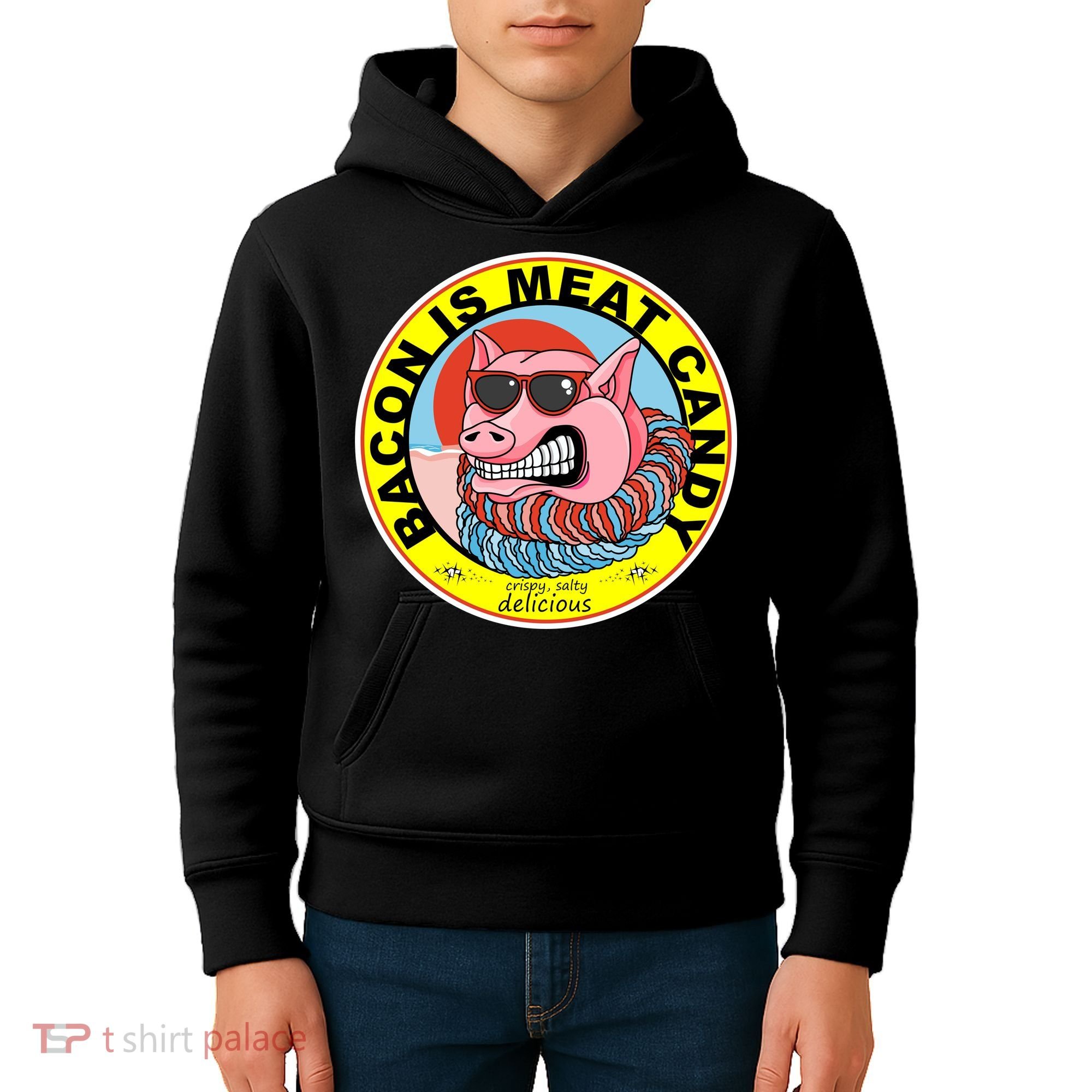 Bacon Is Meat Candy Pig Funny Kids Hoodie