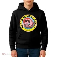Bacon Is Meat Candy Pig Funny Kids Hoodie thumb 4