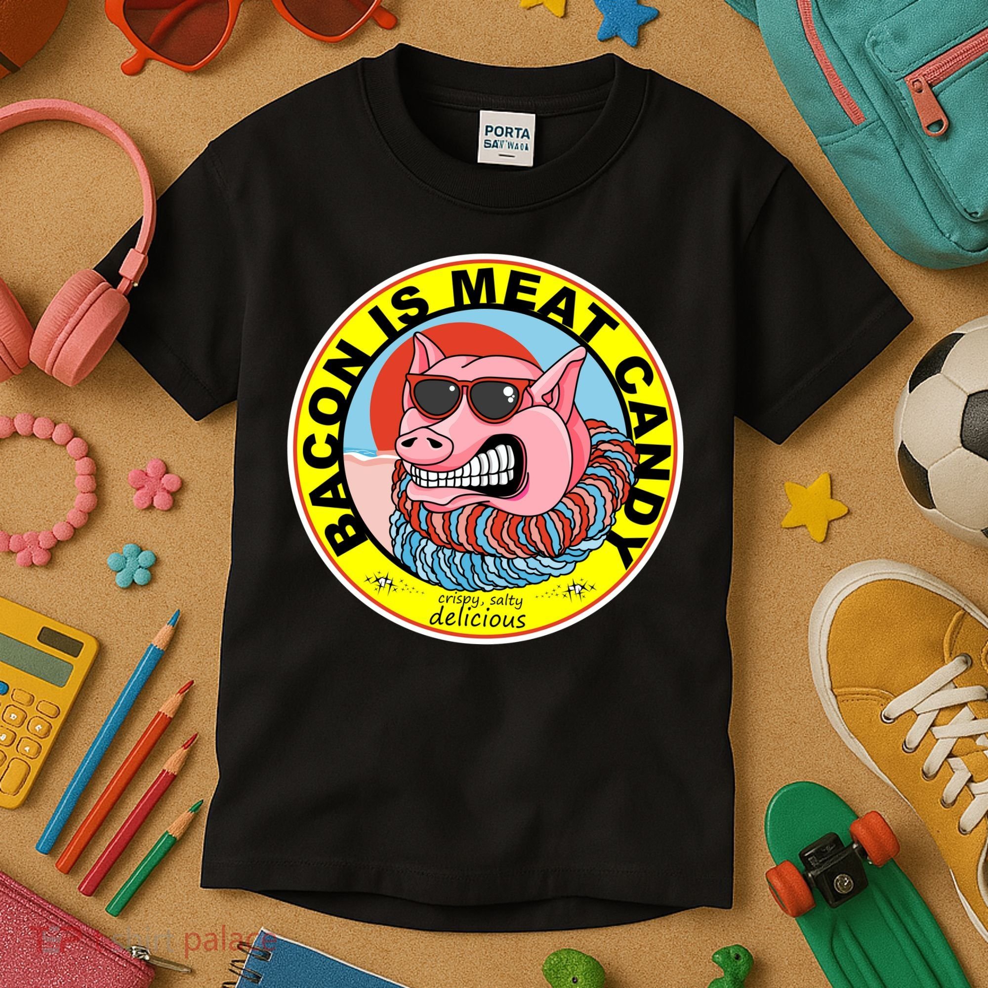 Bacon Is Meat Candy Pig Funny Kids T-Shirt