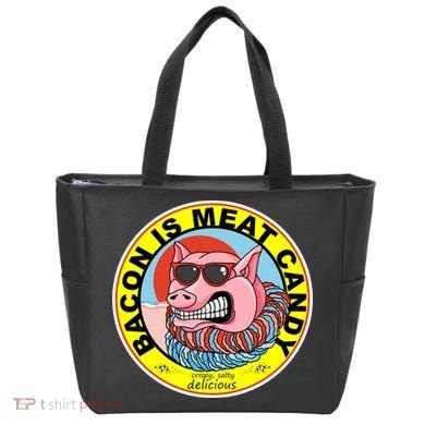 Bacon Is Meat Candy Pig Funny Tote Bag