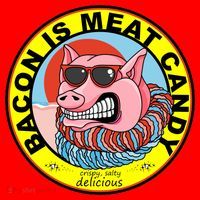Bacon Is Meat Candy Pig Funny Santa Hat thumb 1