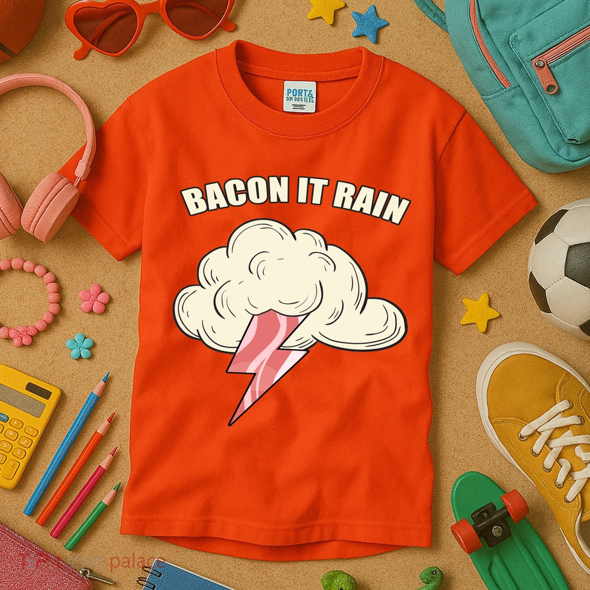 Bacon It Rain Kids T-Shirt
