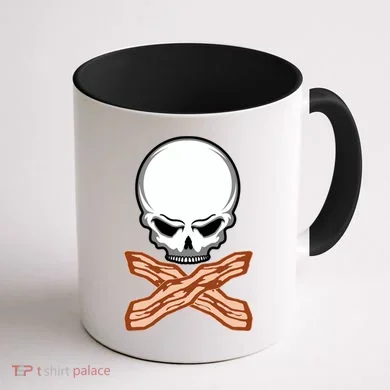 Bacon Skull Coffee Mug back