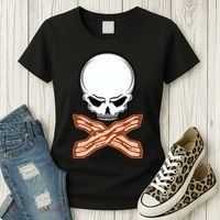 Bacon Skull Women's T-Shirt thumb 3