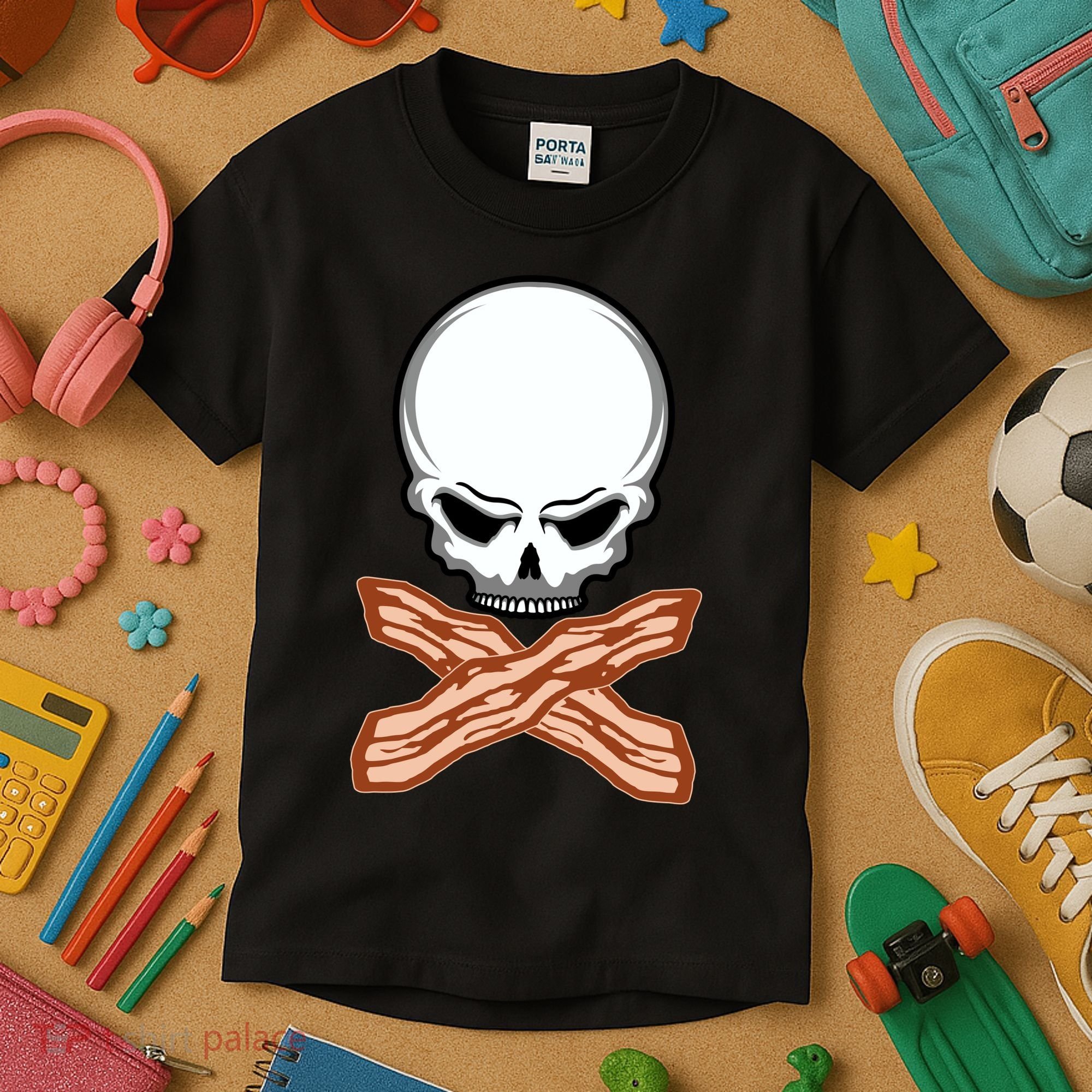 Bacon Skull Kids T-Shirt