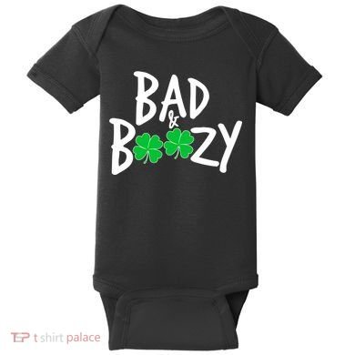 Bad and Boozy Irish Beer Baby Bodysuit