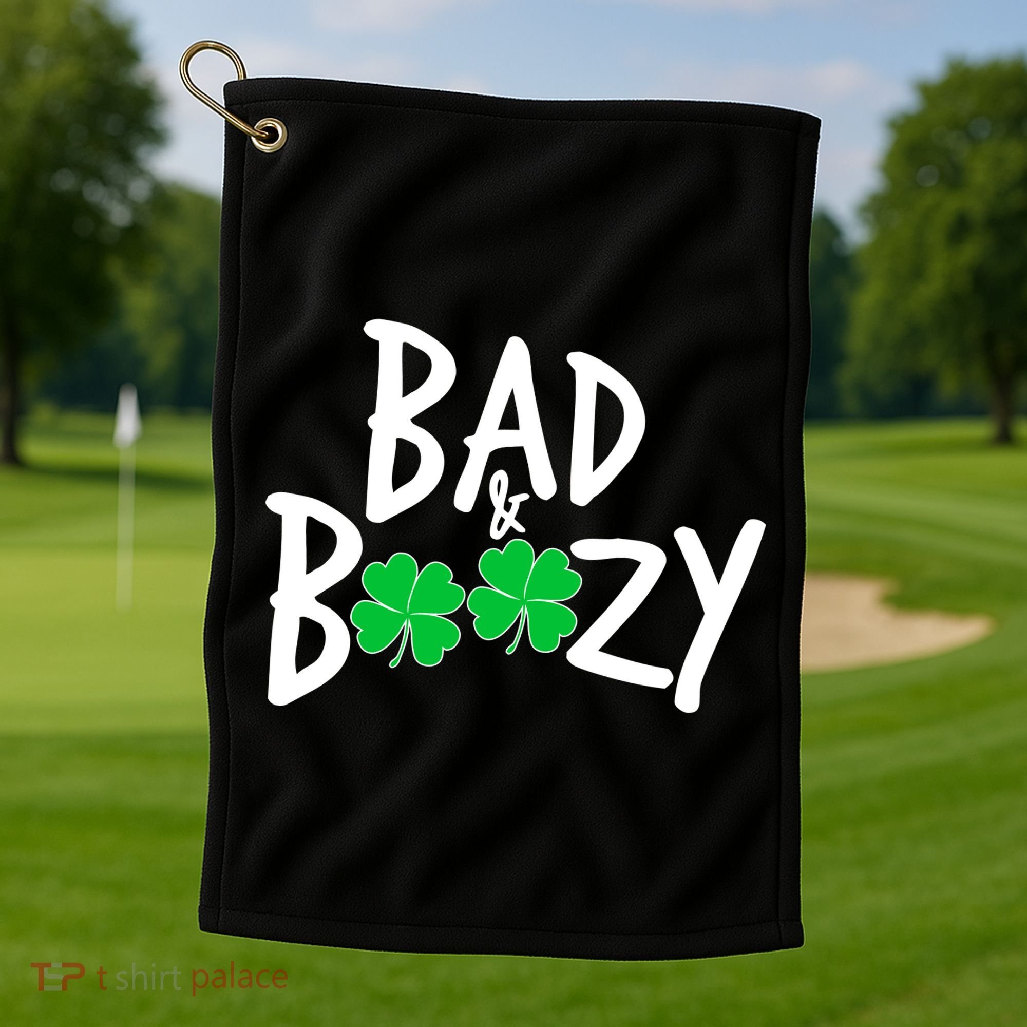 Bad and Boozy Irish Beer Golf Towel