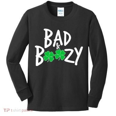 Bad and Boozy Irish Beer Kids Long Sleeve Shirt