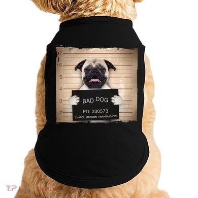 Bad Dog Funny Pug Prison Mug Shot Doggie Tank