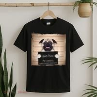 Bad Dog Funny Pug Prison Mug Shot T-Shirt thumb 2
