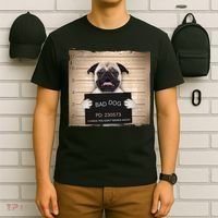 Bad Dog Funny Pug Prison Mug Shot T-Shirt thumb 6