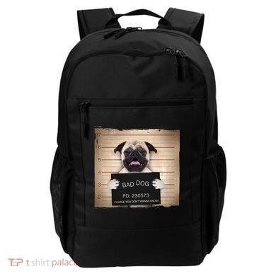 Bad Dog Funny Pug Prison Mug Shot Backpack