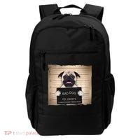 Bad Dog Funny Pug Prison Mug Shot Backpack thumb 0