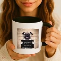 Bad Dog Funny Pug Prison Mug Shot Coffee Mug thumb 3