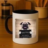 Bad Dog Funny Pug Prison Mug Shot Coffee Mug thumb 4