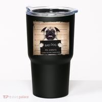 Bad Dog Funny Pug Prison Mug Shot Tumbler thumb 0