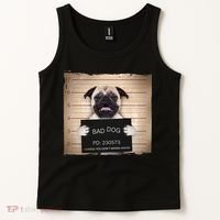 Bad Dog Funny Pug Prison Mug Shot Tank Top thumb 2