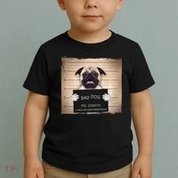 Bad Dog Funny Pug Prison Mug Shot Toddler T-Shirt thumb 2