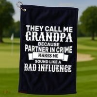 Bad Influence Grandpa Golf Towel thumb 1