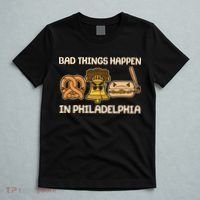 Bad Things Happen in Philadelphia Pretzel Liberty Bell Cheesesteak T-Shirt thumb 5