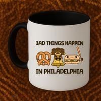 Bad Things Happen in Philadelphia Pretzel Liberty Bell Cheesesteak Coffee Mug thumb 2