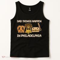 Bad Things Happen in Philadelphia Pretzel Liberty Bell Cheesesteak Tank Top thumb 2