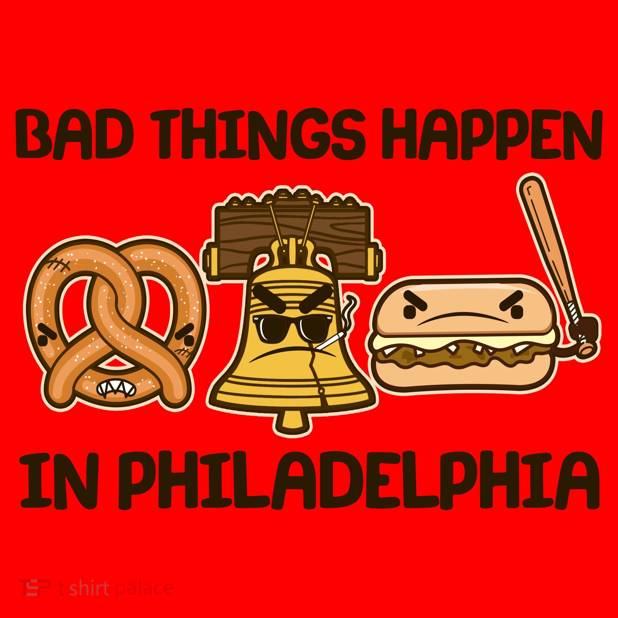 Bad Things Happen in Philadelphia Pretzel Liberty Bell Cheesesteak Santa Hat
