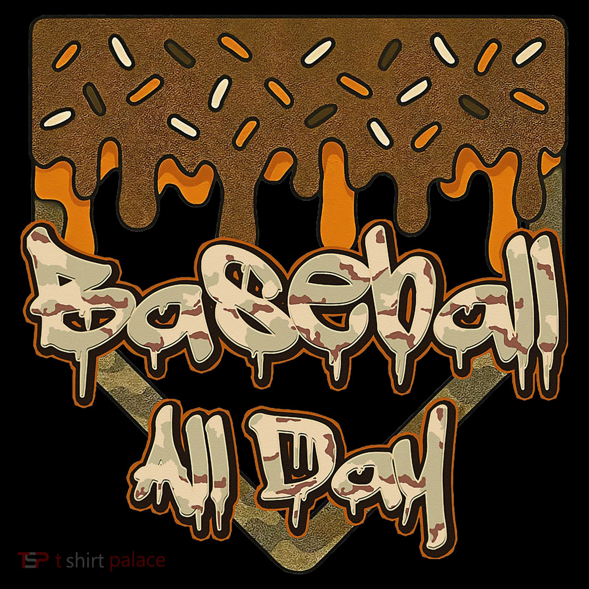 Baseball All Day Drip Camo Home Plate Ice Cream Women's Hoodie