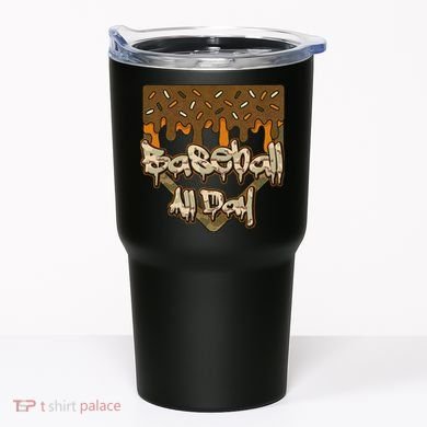 Baseball All Day Drip Camo Home Plate Ice Cream Tumbler