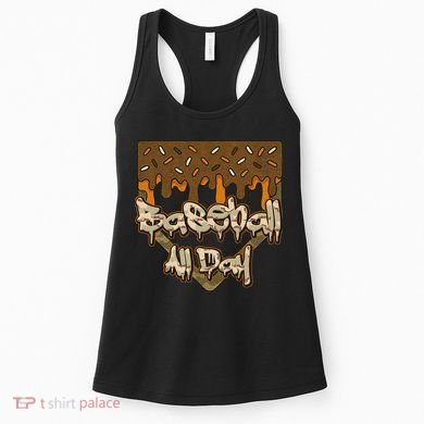Baseball All Day Drip Camo Home Plate Ice Cream Women's Tank Top
