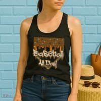 Baseball All Day Drip Camo Home Plate Ice Cream Women's Tank Top thumb 2
