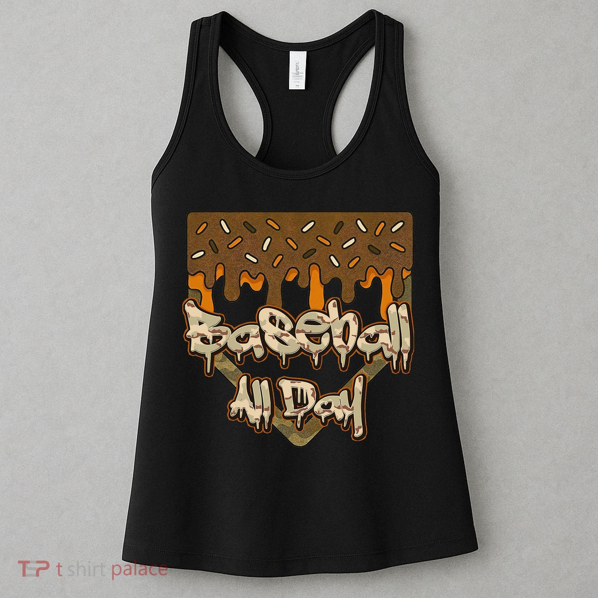 Baseball All Day Drip Camo Home Plate Ice Cream Women's Tank Top