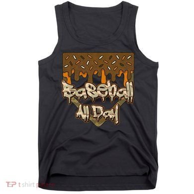 Baseball All Day Drip Camo Home Plate Ice Cream Tank Top