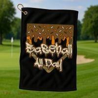 Baseball All Day Drip Camo Home Plate Ice Cream Golf Towel thumb 1