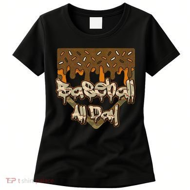 Baseball All Day Drip Camo Home Plate Ice Cream Women's T-Shirt