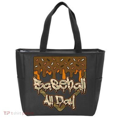 Baseball All Day Drip Camo Home Plate Ice Cream Tote Bag
