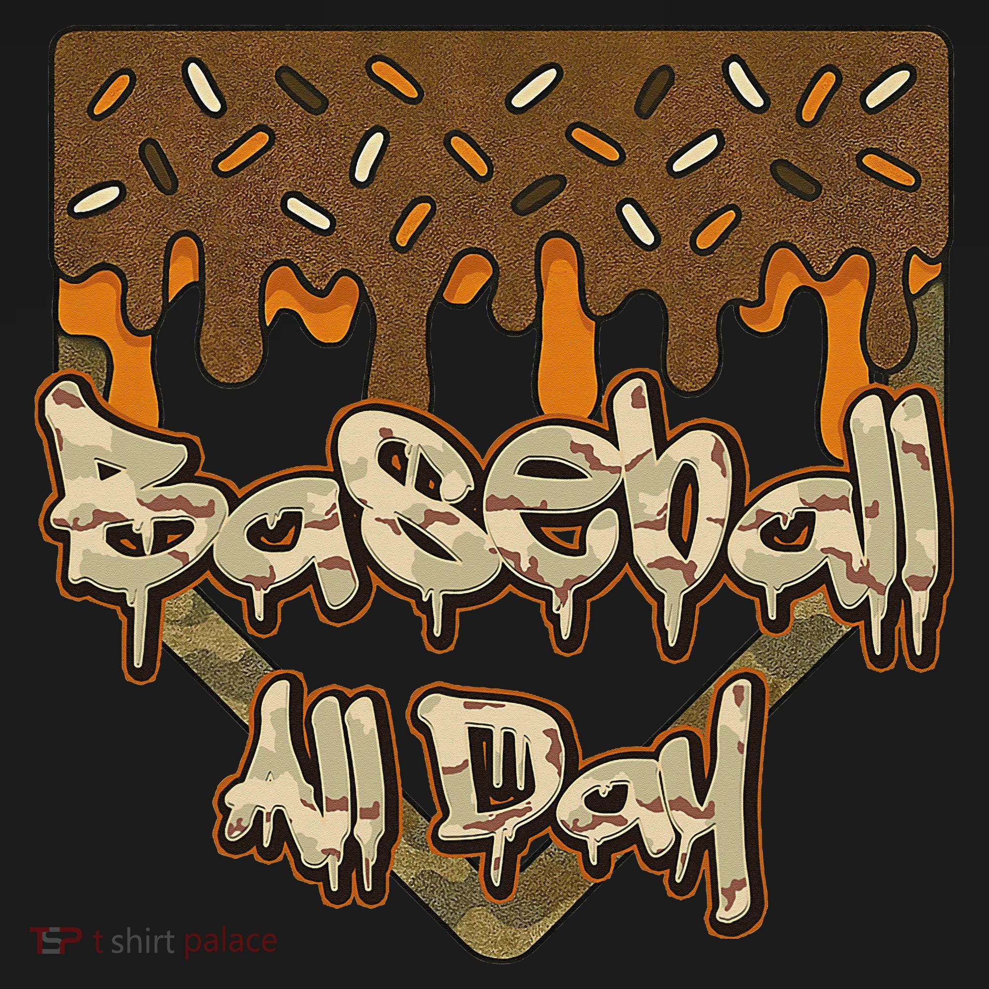 Baseball All Day Drip Camo Home Plate Ice Cream Tote Bag
