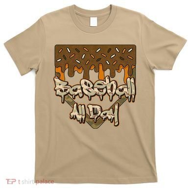Baseball All Day Drip Camo Home Plate Ice Cream T-Shirt