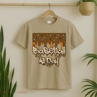 Baseball All Day Drip Camo Home Plate Ice Cream T-Shirt thumb 2