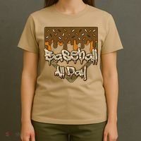 Baseball All Day Drip Camo Home Plate Ice Cream T-Shirt thumb 4