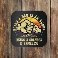 Being A Dad Is An Honor Being A Grandpa Is Priceless Coaster thumb 0