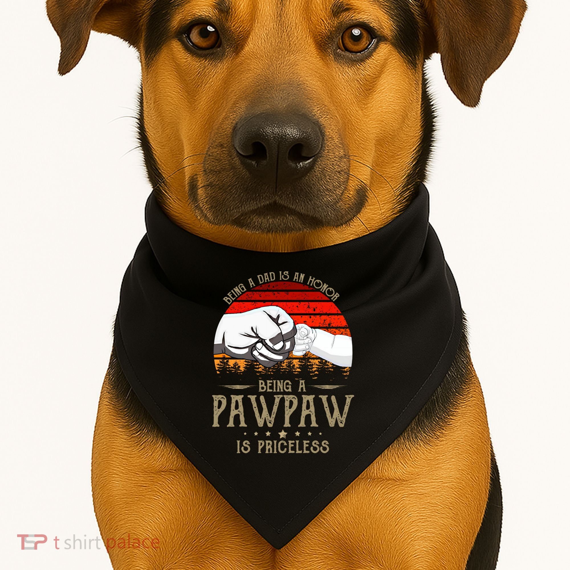 Being A Dad Is An Honor Being A Pawpaw Is Priceless Gift USA-Made Doggie Bandana